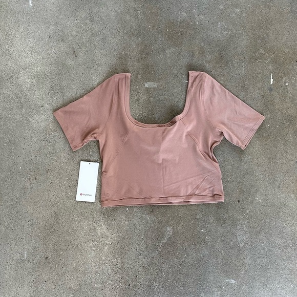 NWT Lululemon Ribbed Held Tight Tee Dusty Bronze Size 14 - Picture 2 of 10